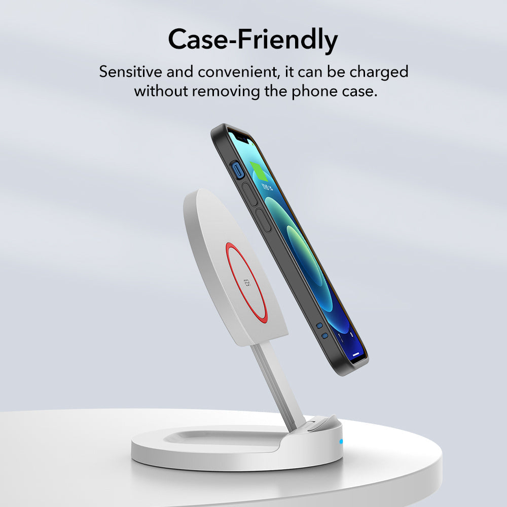 HKM-261203 15W Foldable Wireless Charger Fast Charging Stand for Apple Devices