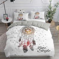 HKM-261267 Bohemian Print Soft Down Quilt Cover - Vibrant Three-Piece Bedding Set