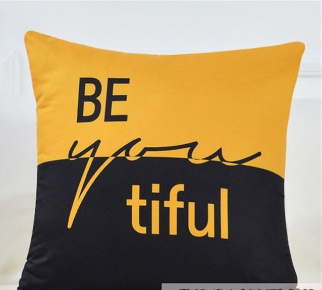 HKM-261331 Geometric Abstract Cotton-Linen Pillowcase for Home and Commercial Spaces