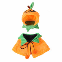 HKM-261459 Halloween Double-Sided Pumpkin Cloak for Dogs and Cats - Plush Costume with Hat, Sizes S, M, L