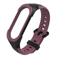 HKM-261459 Two-Tone Silicone Wristband for Xiaomi Bracelet 3/4 - Waterproof, TPU Strap & PC Buckle, Touch + Button Operation