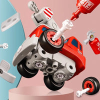 HKM-261523 5-in-1 Fire Truck and Robot Educational Toy Set for STEM Learning and Engineering Skills, Ages 3 and Up