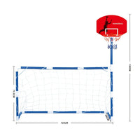 HKM-261587 2 in 1 Sports Set: Football Gate & Basketball Hoop for Indoor/Outdoor Play, Ages 2-7