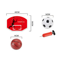 HKM-261587 2 in 1 Sports Set: Football Gate & Basketball Hoop for Indoor/Outdoor Play, Ages 2-7