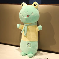HKM-261715 Cute Long Plush Pillow Doll in Frog, Pig, and Rabbit Designs - Soft Embroidered Stuffed Toy (60cm, 80cm, 100cm)
