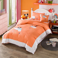 HKM-261715 Korean Cartoon Style Cotton Bedding Set for 1.5m Bed - Pure Cotton, Embroidered Design