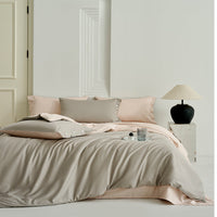 HKM-261779 Solid Color Pure Cotton Four Seasons Bedding Set – 4-Piece Quilt Cover, Bed Sheet, and Pillowcases