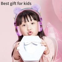 HKM-261843 Plush Hair Ball Wired Headset with Active Noise Cancellation and Microphone