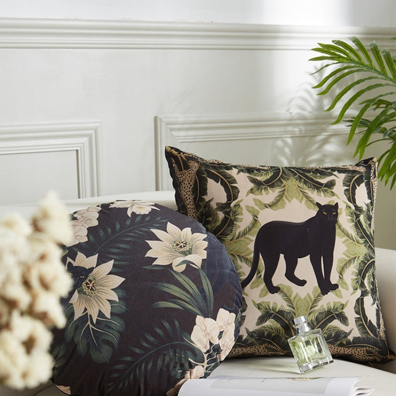 HKM-261907 American Country Style Chenille Pillowcase - 45cm & 30x50cm Brushed Velvet Options