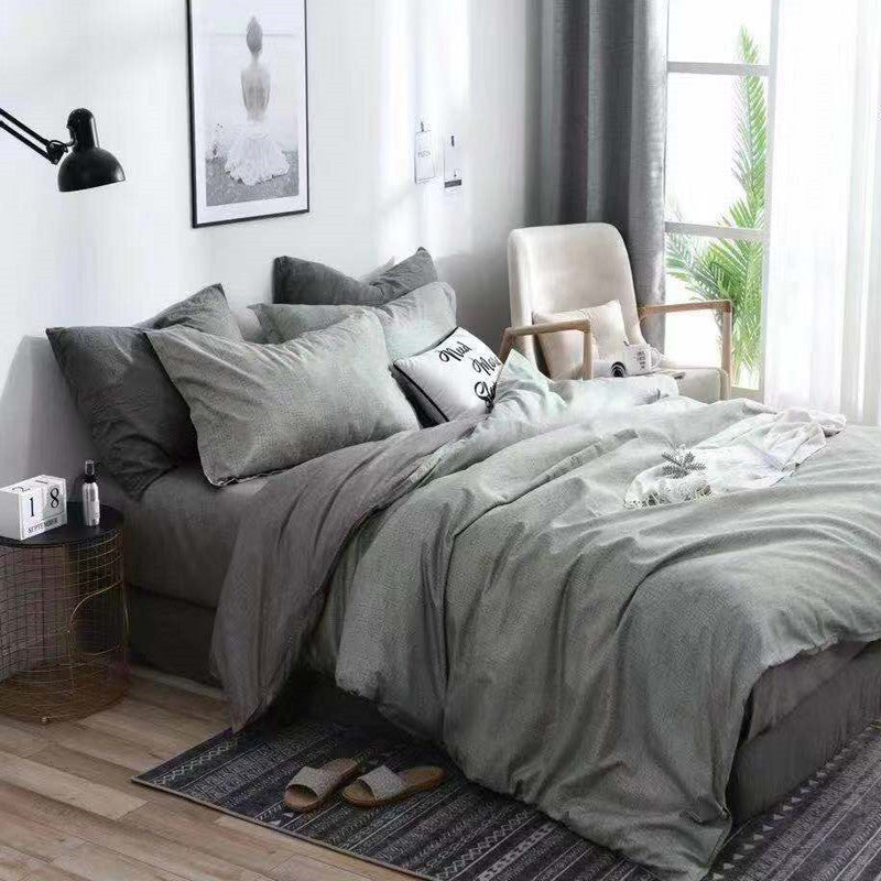 HKM-262099 Textured Stone Quilt Cover Set with Pillowcases in Various Sizes