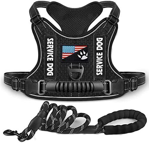 HKM-262291 Reflective Night Vision Shock Absorption Pet Harness with Traction Chest Strap for Dogs