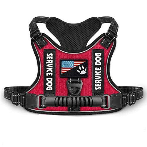 HKM-262291 Reflective Night Vision Shock Absorption Pet Harness with Traction Chest Strap for Dogs