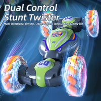 HKM-262355 1/18 Scale Electric Four-Wheel Drive Stunt Car with Lights & Music, Dual Remote Control and Gesture Sensing