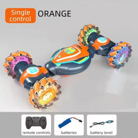 HKM-262355 1/18 Scale Electric Four-Wheel Drive Stunt Car with Lights & Music, Dual Remote Control and Gesture Sensing