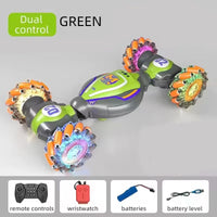 HKM-262355 1/18 Scale Electric Four-Wheel Drive Stunt Car with Lights & Music, Dual Remote Control and Gesture Sensing