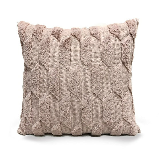 HKM-262483 Plush Solid Color 45x45cm Cushion Cover Made from High-Quality Quilted Polyester