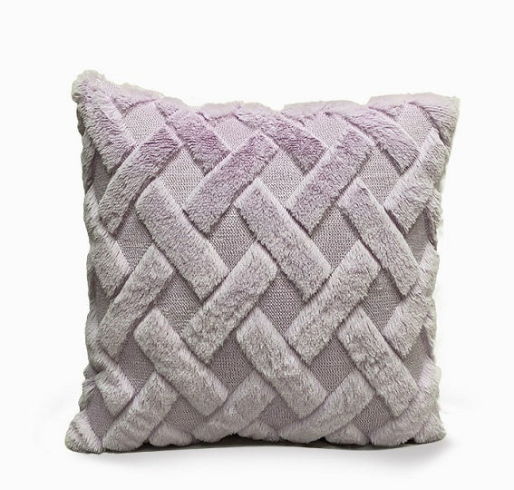 HKM-262483 Plush Solid Color 45x45cm Cushion Cover Made from High-Quality Quilted Polyester