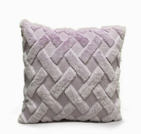 HKM-262483 Plush Solid Color 45x45cm Cushion Cover Made from High-Quality Quilted Polyester