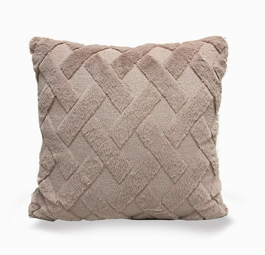 HKM-262483 Plush Solid Color 45x45cm Cushion Cover Made from High-Quality Quilted Polyester