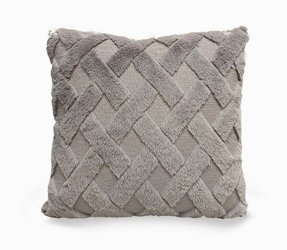 HKM-262483 Plush Solid Color 45x45cm Cushion Cover Made from High-Quality Quilted Polyester