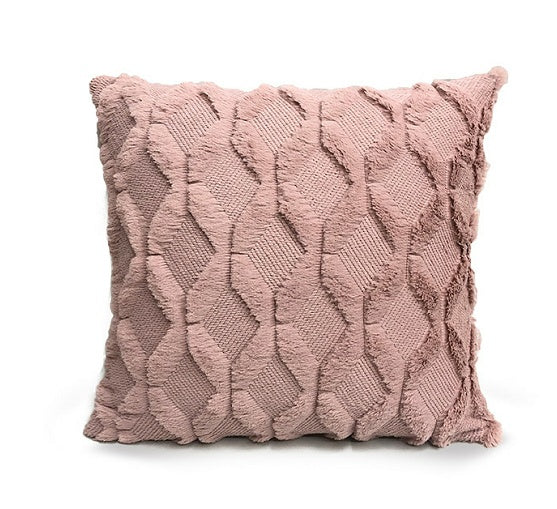 HKM-262483 Plush Solid Color 45x45cm Cushion Cover Made from High-Quality Quilted Polyester