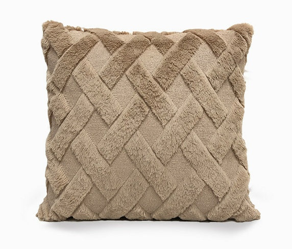 HKM-262483 Plush Solid Color 45x45cm Cushion Cover Made from High-Quality Quilted Polyester