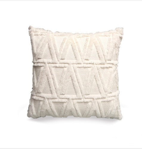 HKM-262483 Plush Solid Color 45x45cm Cushion Cover Made from High-Quality Quilted Polyester