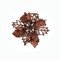 HKM-262547 Glitter Artificial Christmas Flowers for Tree and Home Decorations, 11cm Xmas Ornaments