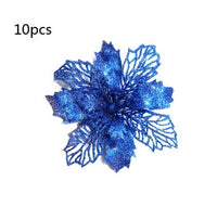 HKM-262547 Glitter Artificial Christmas Flowers for Tree and Home Decorations, 11cm Xmas Ornaments
