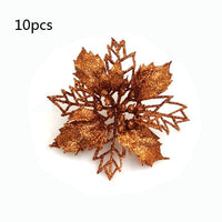 HKM-262547 Glitter Artificial Christmas Flowers for Tree and Home Decorations, 11cm Xmas Ornaments