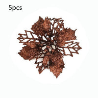 HKM-262547 Glitter Artificial Christmas Flowers for Tree and Home Decorations, 11cm Xmas Ornaments