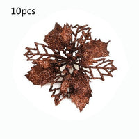 HKM-262547 Glitter Artificial Christmas Flowers for Tree and Home Decorations, 11cm Xmas Ornaments