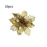 HKM-262547 Glitter Artificial Christmas Flowers for Tree and Home Decorations, 11cm Xmas Ornaments