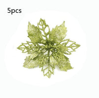 HKM-262547 Glitter Artificial Christmas Flowers for Tree and Home Decorations, 11cm Xmas Ornaments
