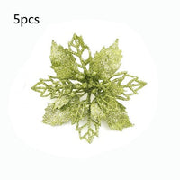 HKM-262547 Glitter Artificial Christmas Flowers for Tree and Home Decorations, 11cm Xmas Ornaments