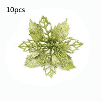 HKM-262547 Glitter Artificial Christmas Flowers for Tree and Home Decorations, 11cm Xmas Ornaments