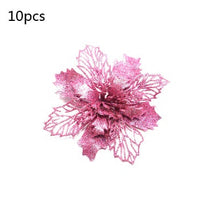 HKM-262547 Glitter Artificial Christmas Flowers for Tree and Home Decorations, 11cm Xmas Ornaments