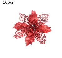 HKM-262547 Glitter Artificial Christmas Flowers for Tree and Home Decorations, 11cm Xmas Ornaments
