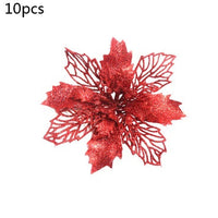 HKM-262547 Glitter Artificial Christmas Flowers for Tree and Home Decorations, 11cm Xmas Ornaments