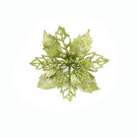 HKM-262547 Glitter Artificial Christmas Flowers for Tree and Home Decorations, 11cm Xmas Ornaments