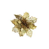 HKM-262547 Glitter Artificial Christmas Flowers for Tree and Home Decorations, 11cm Xmas Ornaments