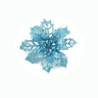 HKM-262547 Glitter Artificial Christmas Flowers for Tree and Home Decorations, 11cm Xmas Ornaments