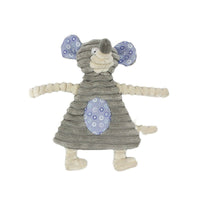 HKM-262739 Corduroy Molar Pet Toy with Ringing Paper Sound - Gray Mouse & Brown Rabbit Design
