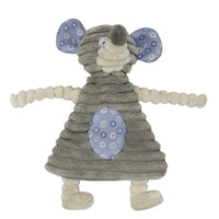HKM-262739 Corduroy Molar Pet Toy with Ringing Paper Sound - Gray Mouse & Brown Rabbit Design