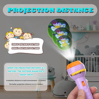 HKM-262739 Customizable Cartoon Projector Flashlight Storybook for Kids – Fruit & Animal Themes