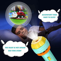 HKM-262739 Customizable Cartoon Projector Flashlight Storybook for Kids – Fruit & Animal Themes