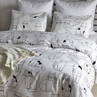 HKM-262867 Cotton Three-Piece Bedding Set with Active Printing - Multiple Sizes Available