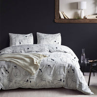HKM-262867 Cotton Three-Piece Bedding Set with Active Printing - Multiple Sizes Available