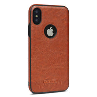 HKM-263187 Leather Mobile Phone Case for Apple Models X, XS, XR, XS Max, 6, 7, 8 Plus, 11 - All Inclusive Protection