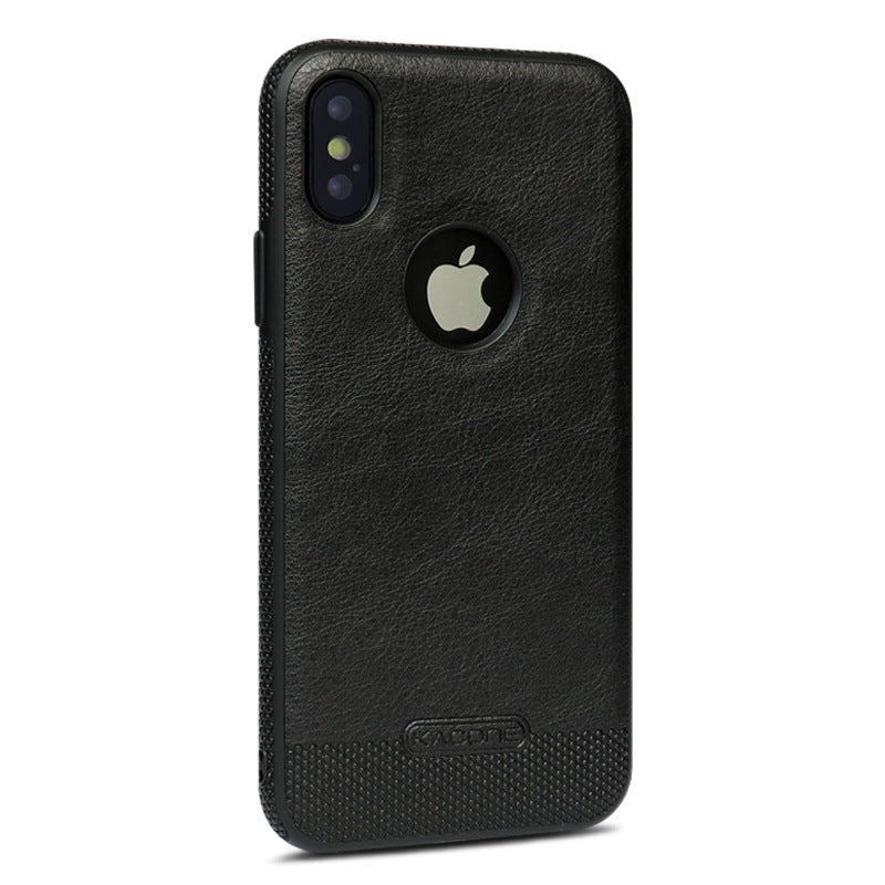 HKM-263187 Leather Mobile Phone Case for Apple Models X, XS, XR, XS Max, 6, 7, 8 Plus, 11 - All Inclusive Protection